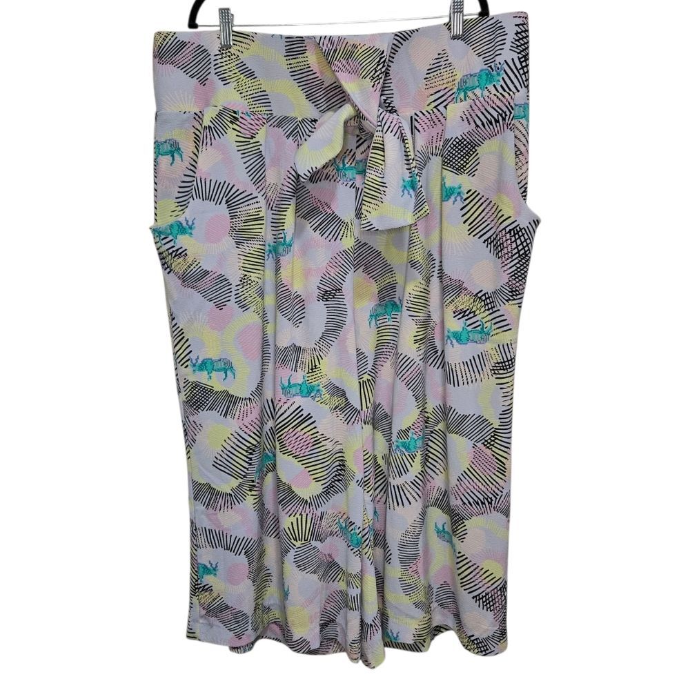 Melissa McCarthy Seven7 Multicolor Patterned Cropped Trouser Pants
